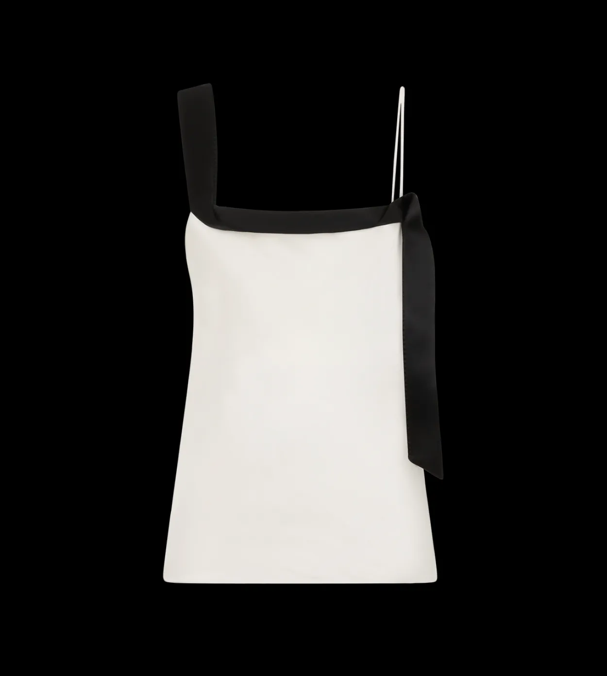 SILK SATIN CAMISOLE TOP WITH TUXEDO BAND