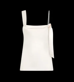 SILK SATIN CAMISOLE TOP WITH TUXEDO BAND
