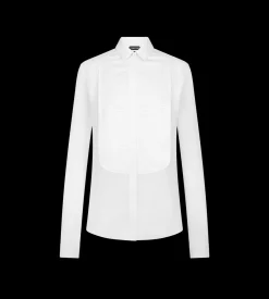 SILK TUXEDO SHIRT WITH PLEATED PLASTRON