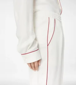 SILK TWILL PJ PANTS WITH PIPING