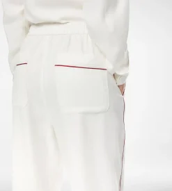SILK TWILL PJ PANTS WITH PIPING