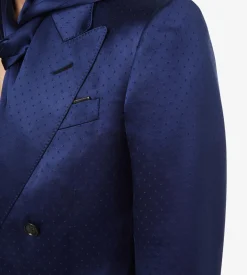 SILK VISCOSE SATIN POLKA DOT JACQUARD JACKET