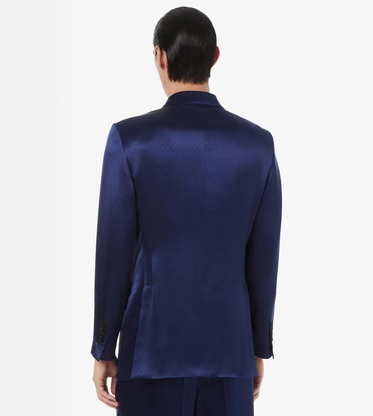 SILK VISCOSE SATIN POLKA DOT JACQUARD JACKET
