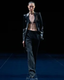 SILKY GUANTERIA LEATHER SINGLE BREASTED PEAK LAPEL JACKET