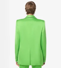 SINGLE BREASTED SHAWL LAPEL SILK WOOL JACKET