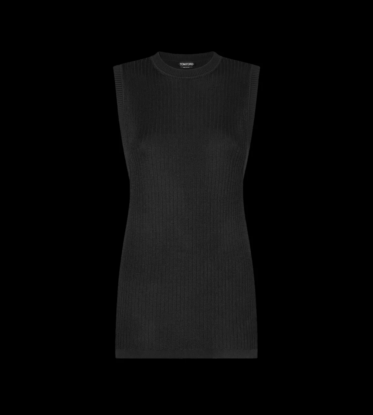 SLEEVELESS CREWNECK KNIT WITH SIDE SLITS