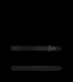 SMOOTH LEATHER ENAMEL BUCKLE T BELT