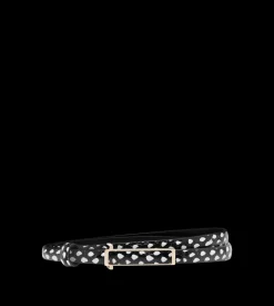 SNAKESKIN-EFFECT PRINTED CALF LEATHER LEATHER INSERT BELT