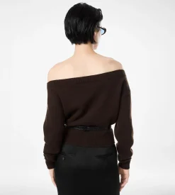 SOFT CASHMERE OPEN-NECK SHRUNKEN CARDIGAN