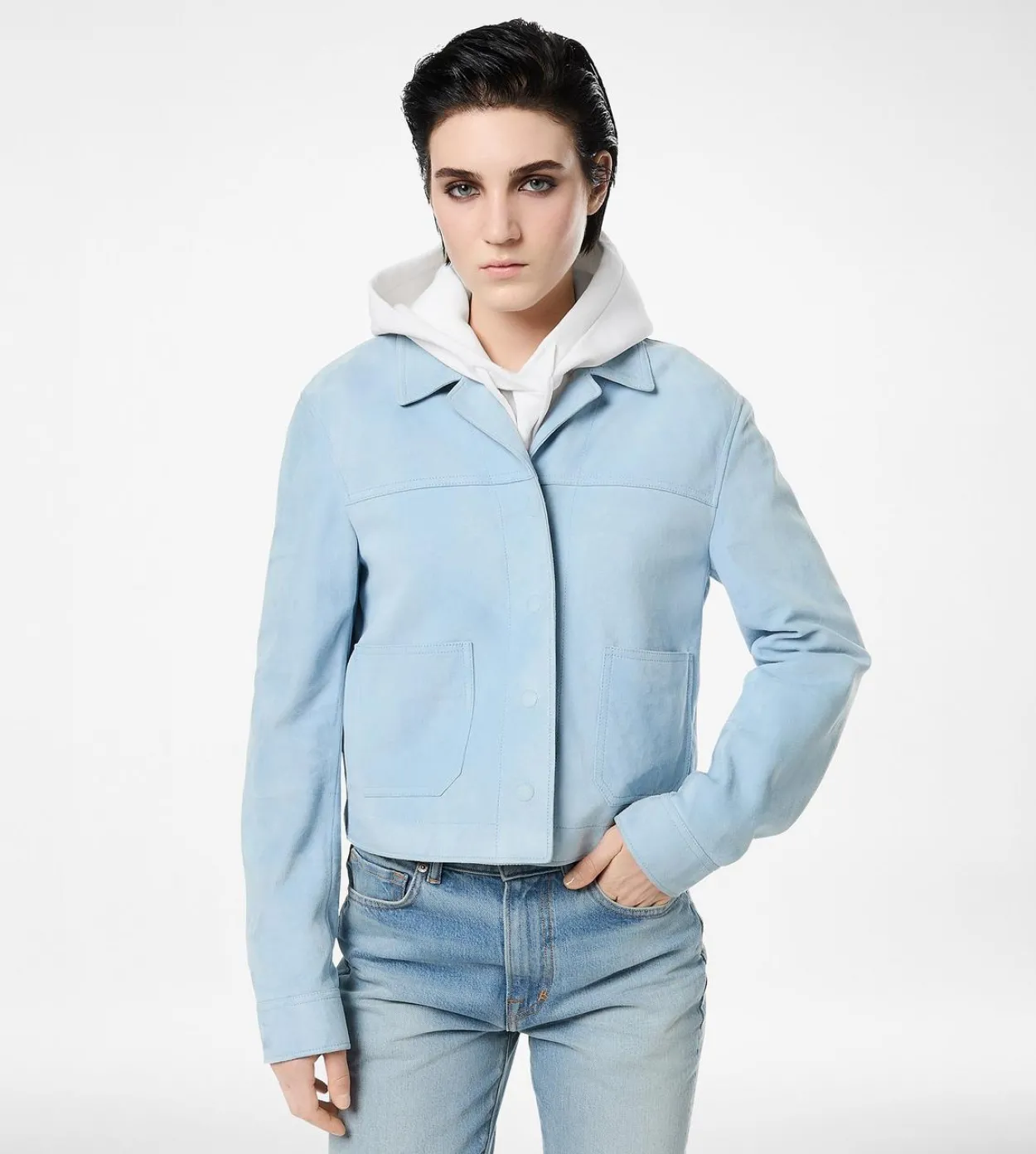 SOFT LAMB SUEDE OVERSHIRT JACKET