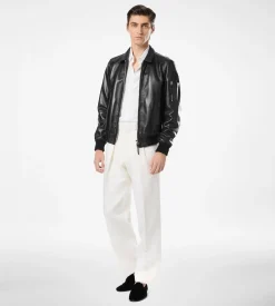 SOFT NAPPA PLONGE COLLAR BLOUSON