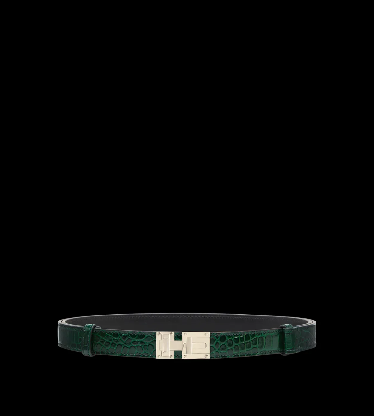 SOFT PRINTED CROCODILE LEATHER T LATCH BELT
