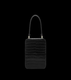 SOFT PRINTED CROCODILE LEATHER FRAME VERTICAL CLUTCH