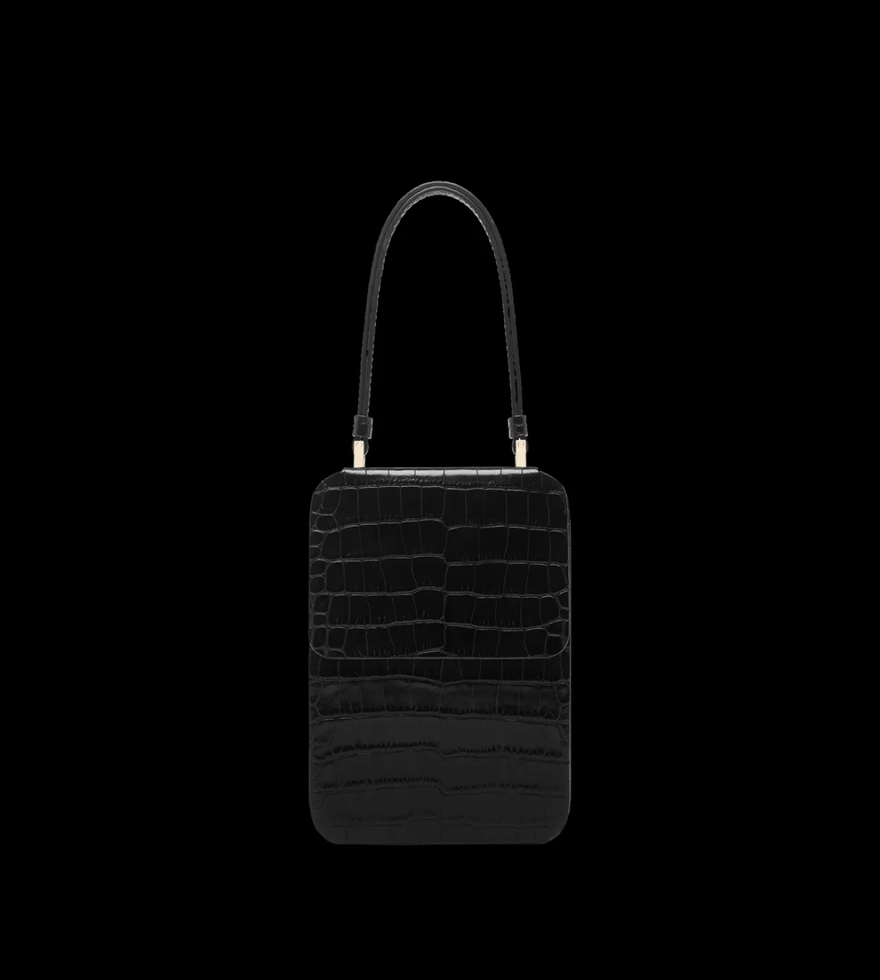 SOFT PRINTED CROCODILE LEATHER FRAME VERTICAL CLUTCH