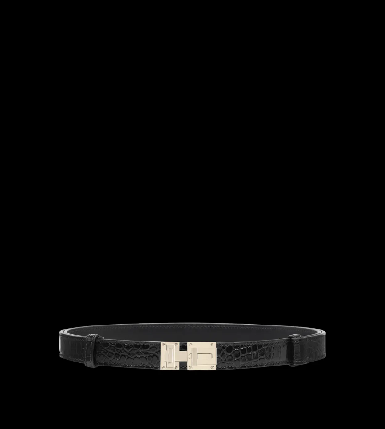 SOFT PRINTED CROCODILE LEATHER T LATCH BELT