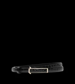 SOFT PRINTED CROCODILE LEATHER LEATHER INSERT BELT