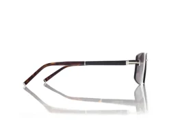 SQUARE TITANIUM AND HORN SUNGLASSES