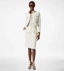 STAND COLLAR CROPPED SAFARI JACKET