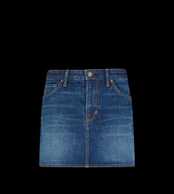 STONE WASHED DENIM MINI SKIRT