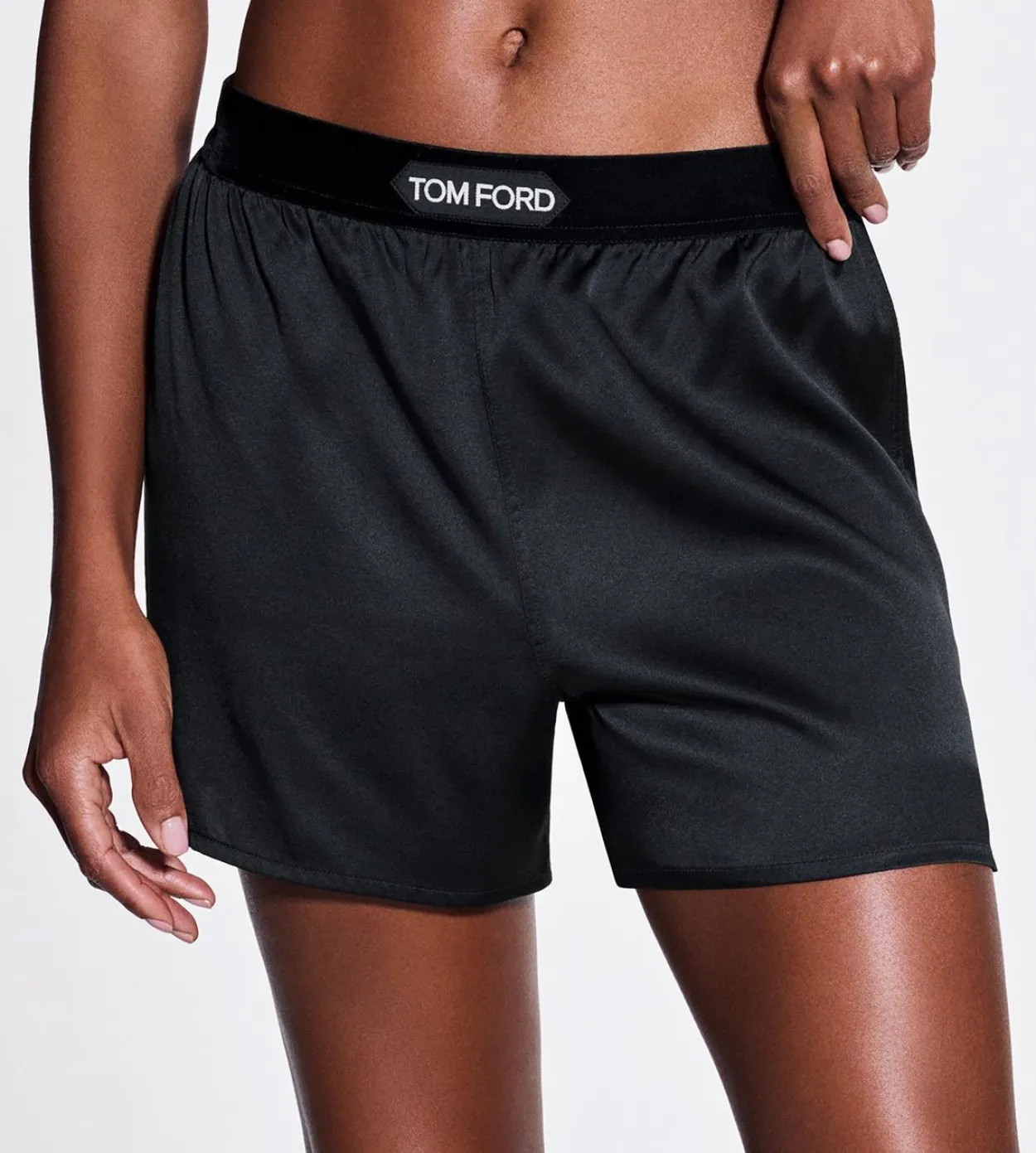 STRETCH SILK SATIN BOXER SHORTS