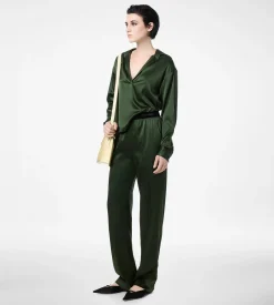 STRETCH SILK SATIN PJ PANTS