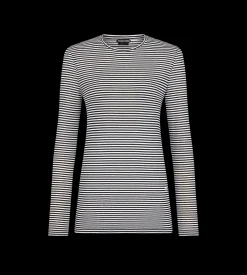 STRIPED LONG SLEEVE T-SHIRT WITH TONAL TF EMBROIDERED LOGO