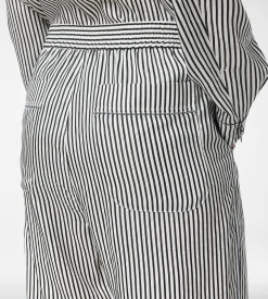STRIPED SILK PJ PANTS WITH PIPING