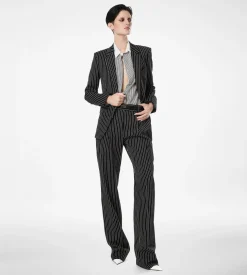 STRIPED SILK SHIRT WITH CONTRAST DETAILS
