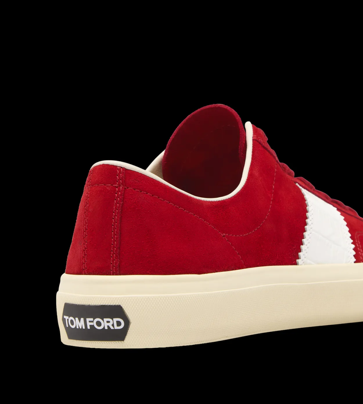 SUEDE AND PRINTED ALLIGATOR CAMBRIDGE SNEAKER