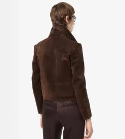 SUEDE BIKER JACKET WITH T-TRIM
