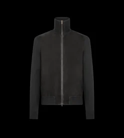 SUEDE FRONT MERINO FULL ZIP