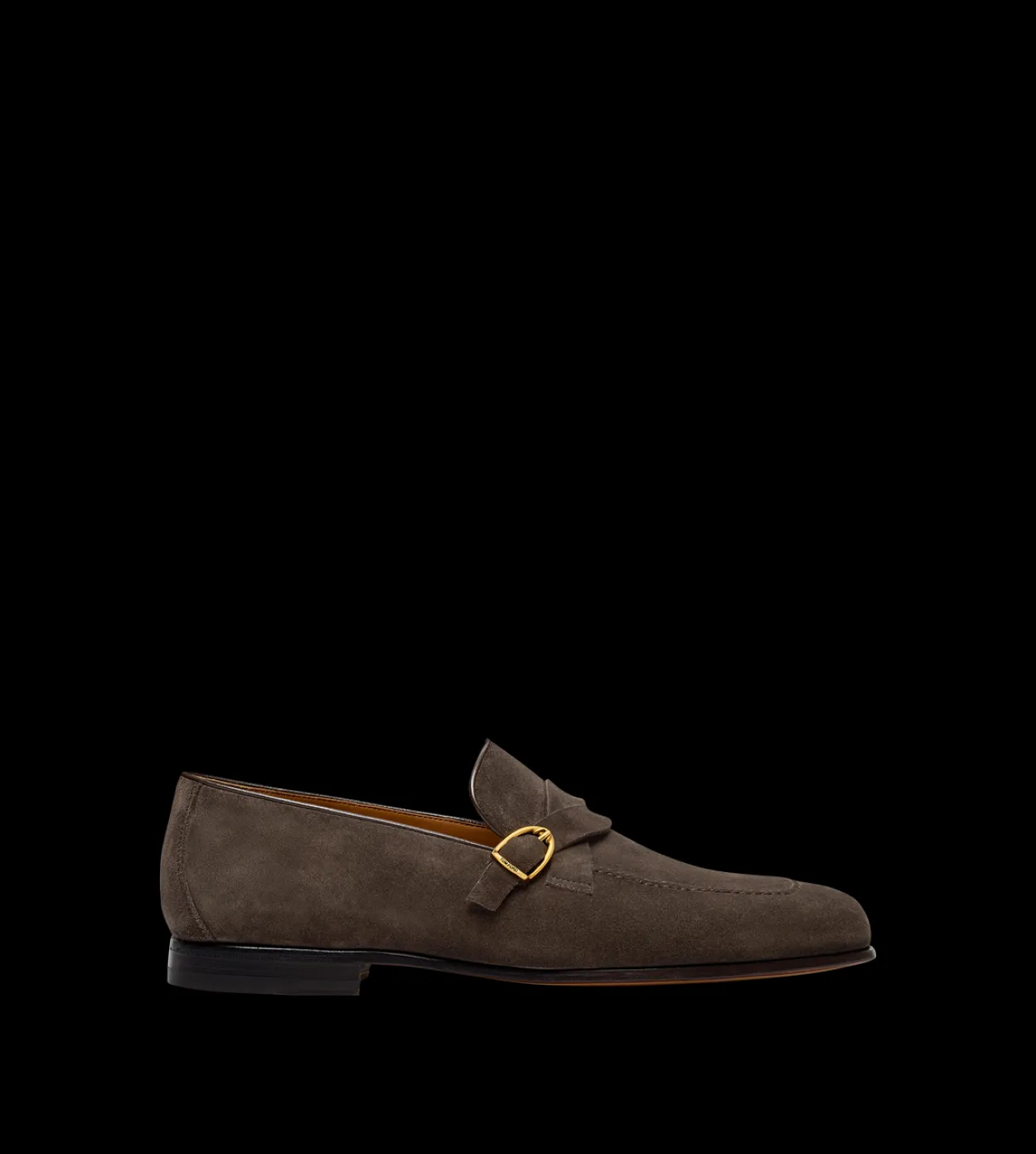 SUEDE GIGI TWISTED BAND BUCKLE LOAFER