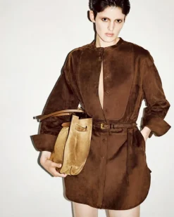 SUEDE LEATHER AUDREY MEDIUM TOTE