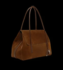 SUEDE LEATHER ECLIPSE LARGE SHOULDER BAG