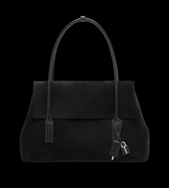 SUEDE LEATHER ECLIPSE LARGE SHOULDER BAG