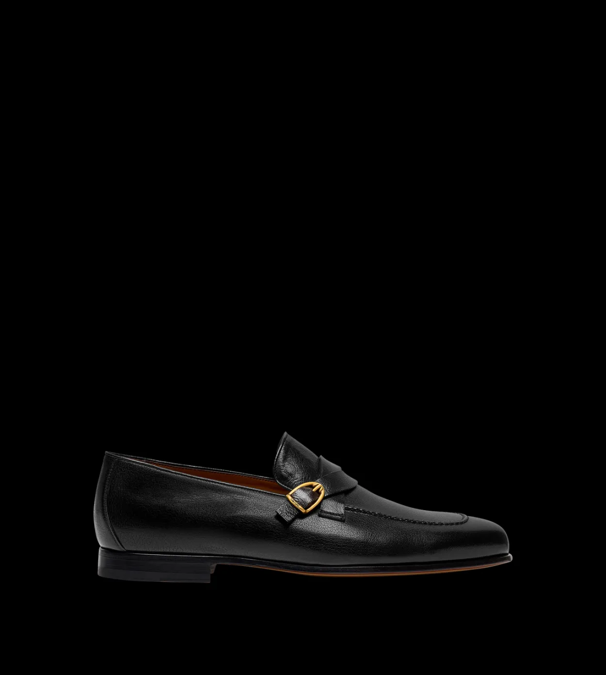 SUPPLE GRAIN LEATHER GIGI TWISTED BAND BUCKLE LOAFER