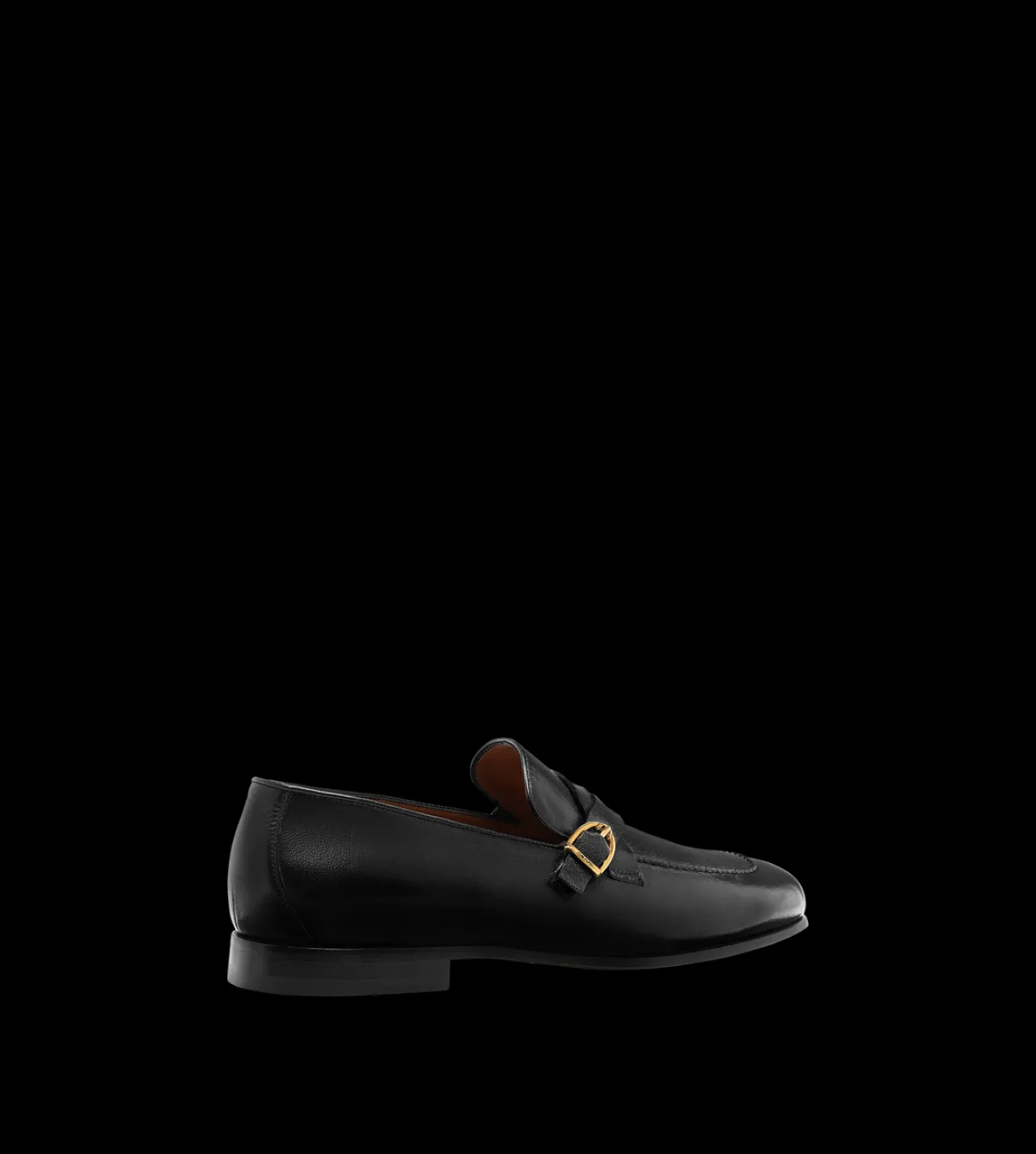 SUPPLE GRAIN LEATHER GIGI TWISTED BAND BUCKLE LOAFER