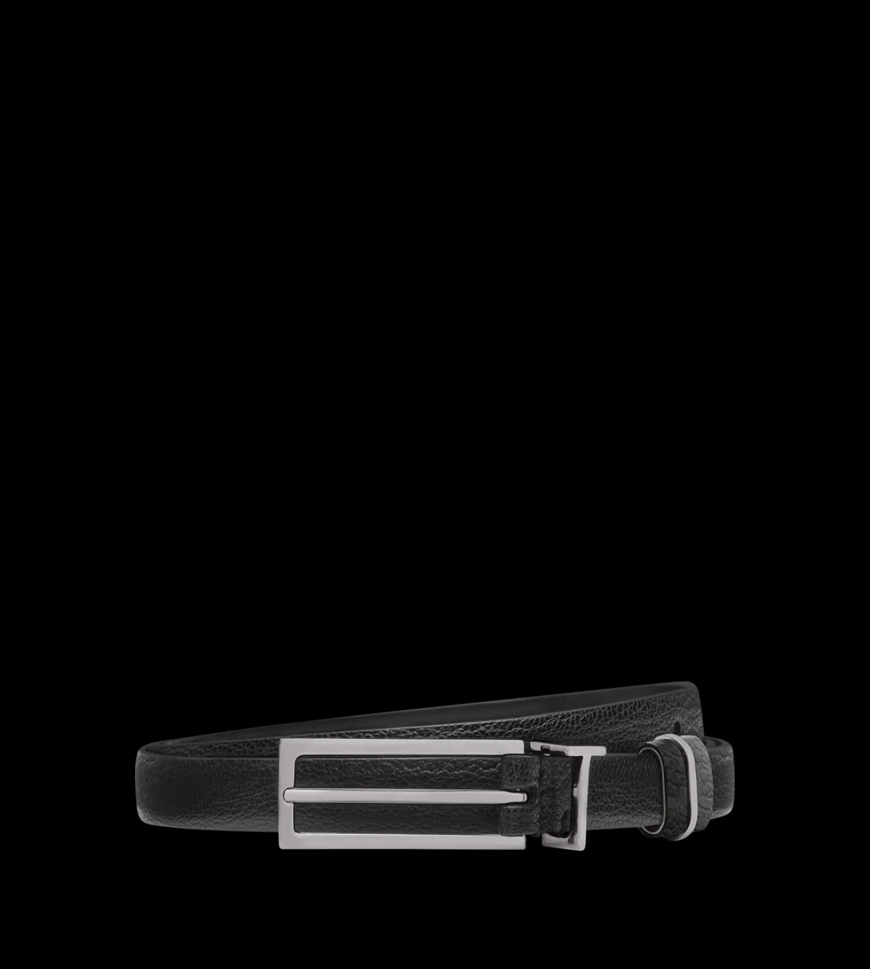 SUPPLE GRAIN LEATHER METAL T LOOP BELT