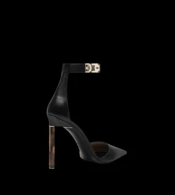 SUPPLE GRAIN LEATHER T LATCH ANKLE STRAP PUMP
