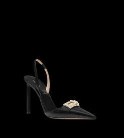 SUPPLE GRAIN LEATHER T LATCH SLINGBACK