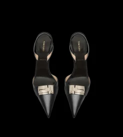 SUPPLE GRAIN LEATHER T LATCH SLINGBACK