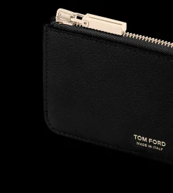 SUPPLE GRAIN LEATHER ZIPPED CARD HOLDER