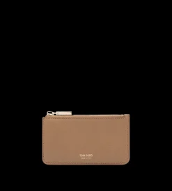 SUPPLE GRAIN LEATHER ZIPPED CARD HOLDER