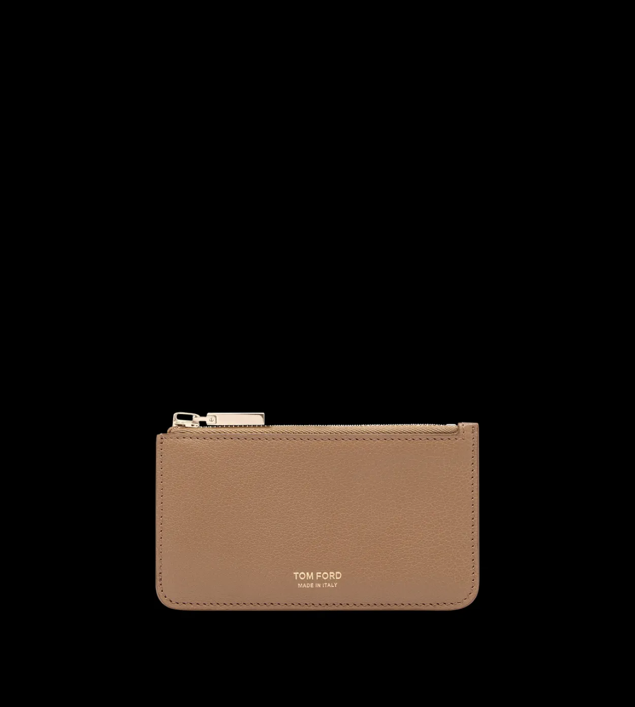 SUPPLE GRAIN LEATHER ZIPPED CARD HOLDER