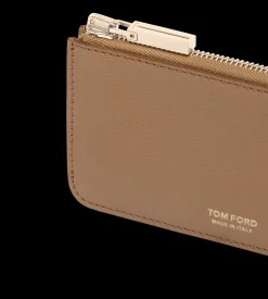 SUPPLE GRAIN LEATHER ZIPPED CARD HOLDER