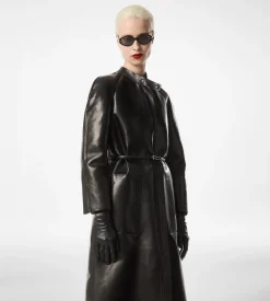 SUPPLE SOFT NAPPA AND WASHED DUCHESSE BIKER COAT