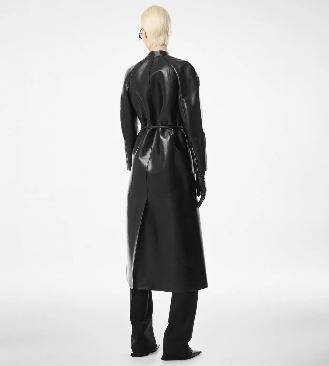 SUPPLE SOFT NAPPA AND WASHED DUCHESSE BIKER COAT