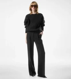 TAILORED DOUBLE PLEAT WIDE LEG PANTS