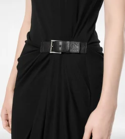 TANK TOP DRESS WITH LEATHER DETAIL