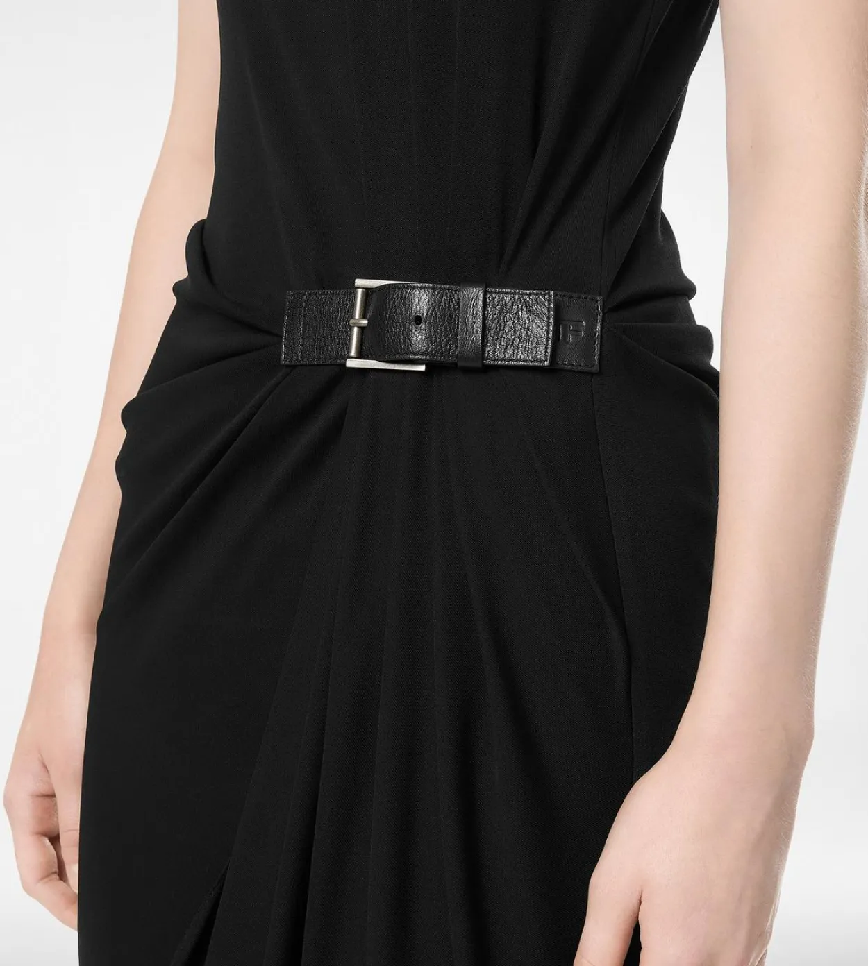 TANK TOP DRESS WITH LEATHER DETAIL